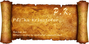 Póka Krisztofer névjegykártya
